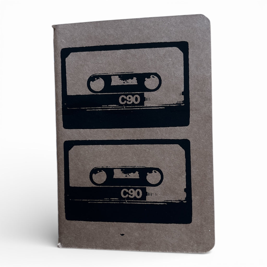Notizbuch A6 „C90 Kassetten“ | Handbedruckt & Recycelt | Liniert