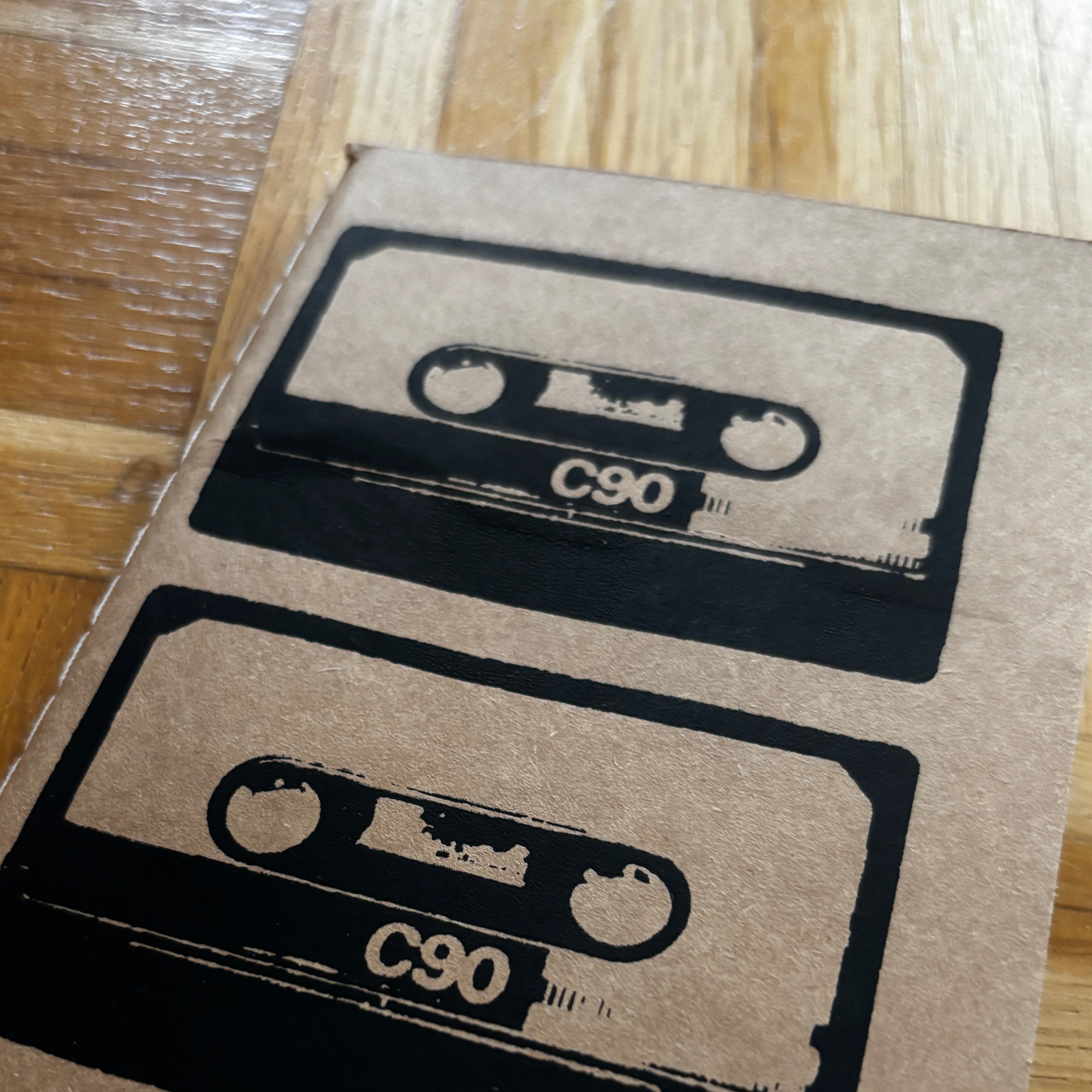 Notizbuch A6 „C90 Kassetten“ | Handbedruckt & Recycelt | Liniert