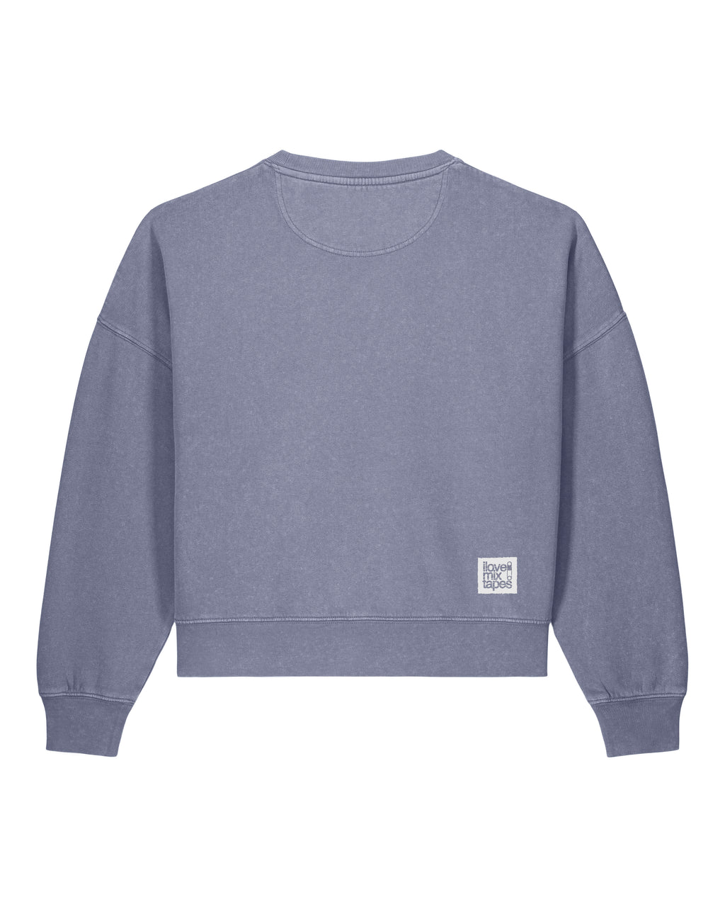haha. nein. – Damen Sweater in Washed Blue Grey