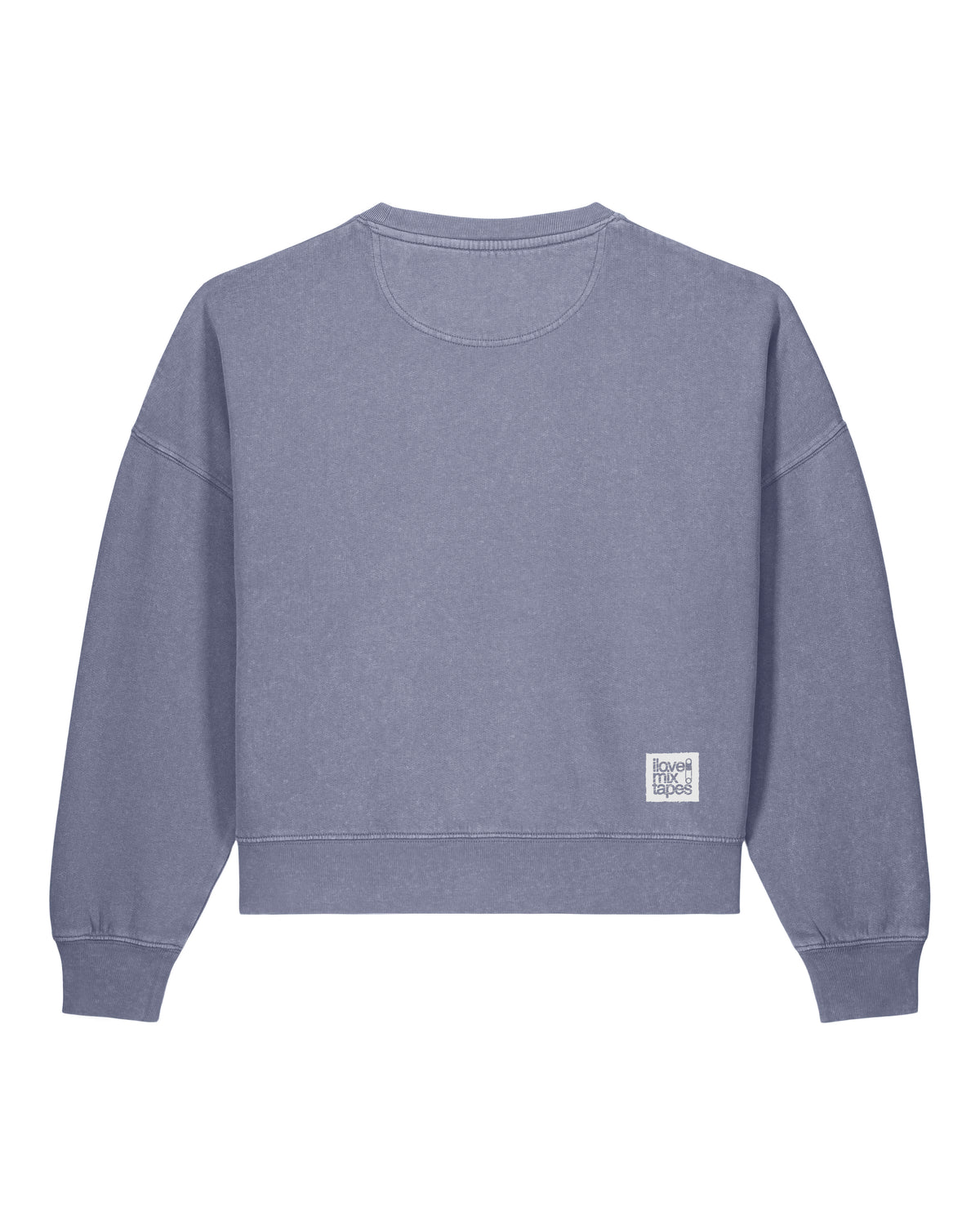 haha. nein. – Damen Sweater in Washed Blue Grey