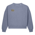 haha. nein. – Damen Sweater in Washed Blue Grey