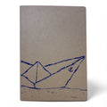 Notizbuch A5 | Navy Paperboat | Handbedruckt | Kraftpapier | Gepunktet | 32 Seiten | FSC-zertifiziert | Handmade