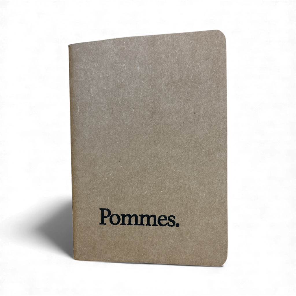Notizbuch A6 „Pommes.“ | Handbedruckt & Recycelt | Liniert