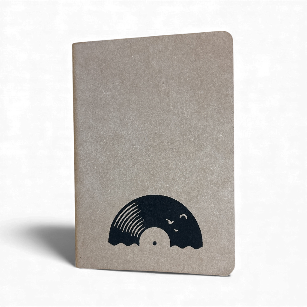 Notizbuch A6 „Vinyl Sun“ | Handbedruckt & Recycelt | Liniert