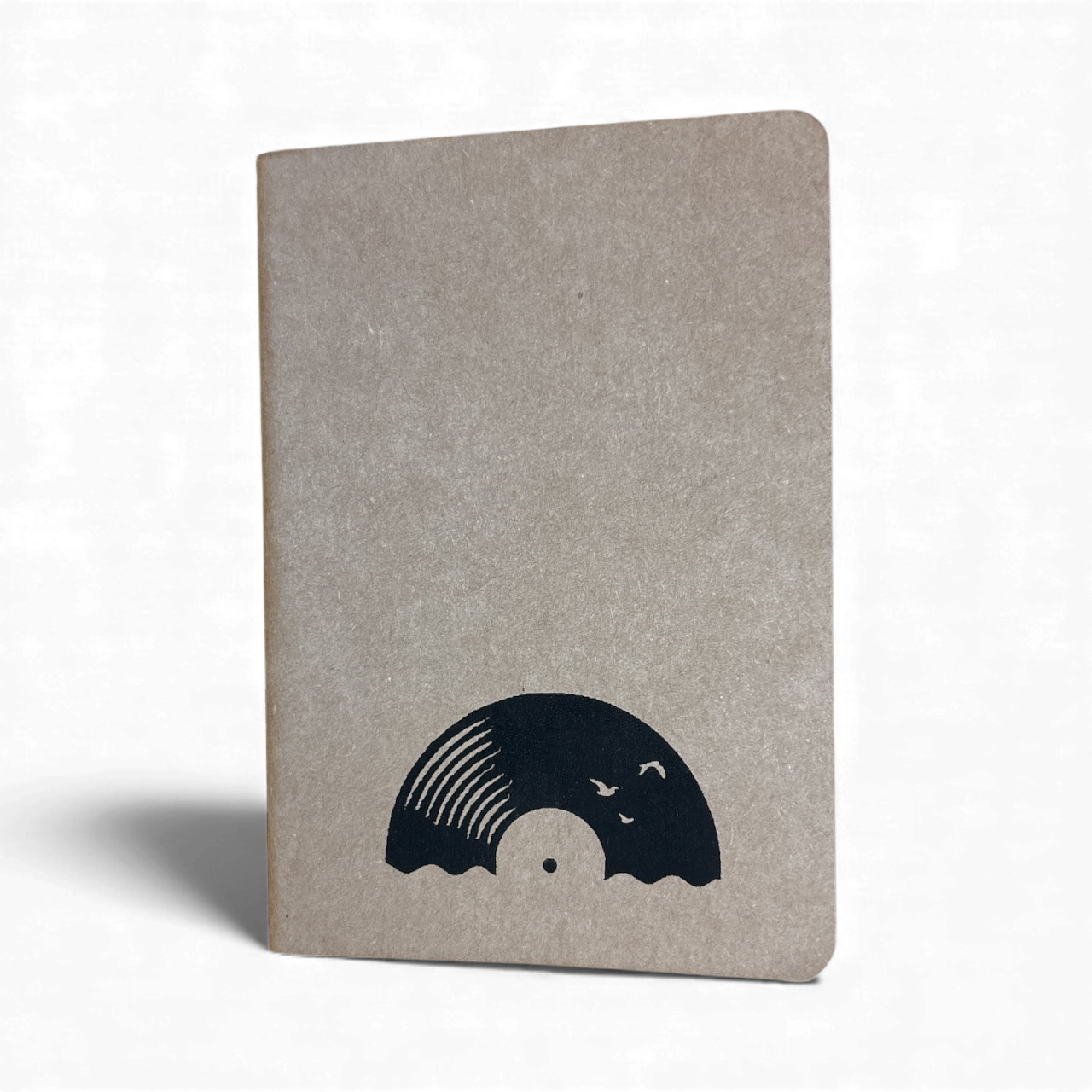 Notizbuch A6 „Vinyl Sun“ | Handbedruckt & Recycelt | Liniert