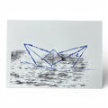 Paperboat A4 Siebdruck offwhite - dark blue - black
