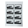 Tapes Mixtapes A4 Siebdruck offwhite - black - white
