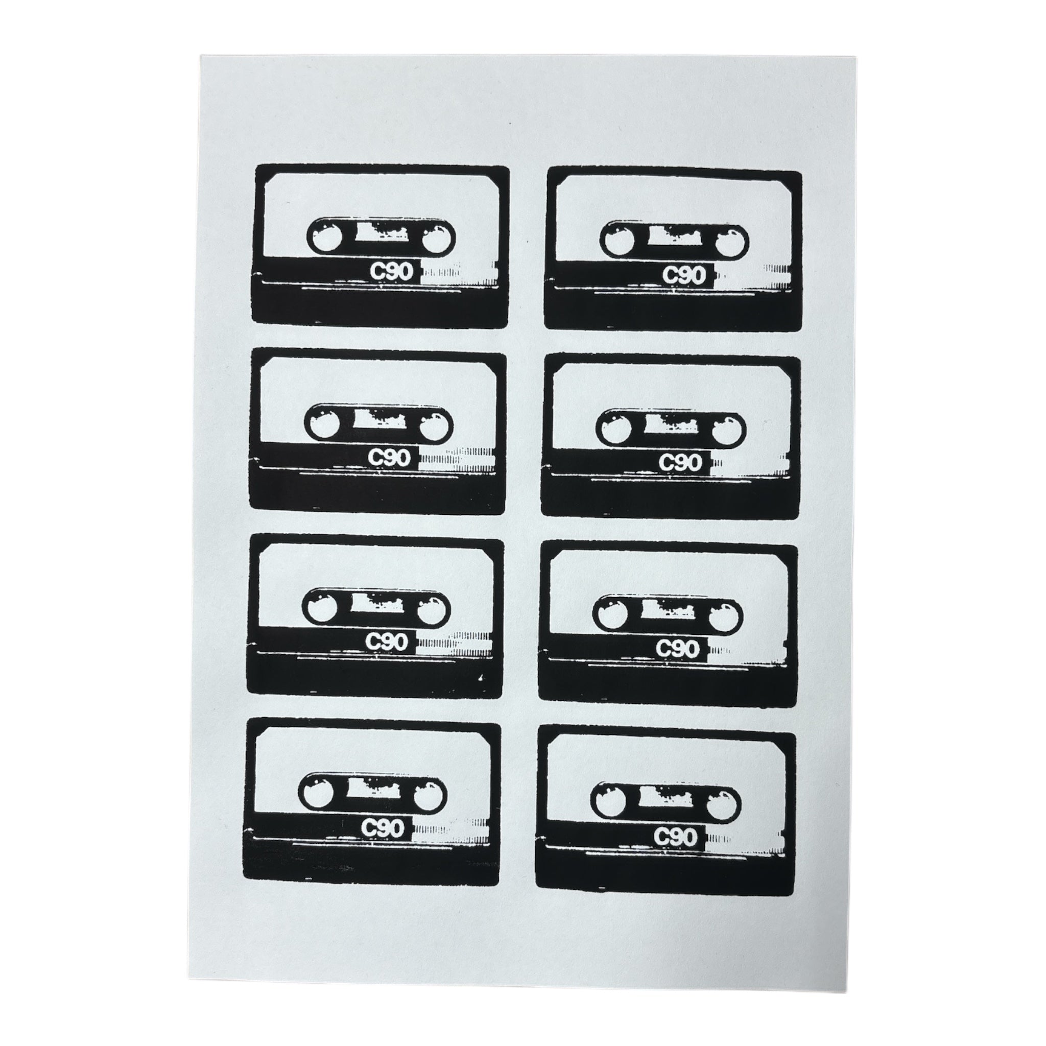 Tapes Mixtapes A4 Siebdruck offwhite - black - white
