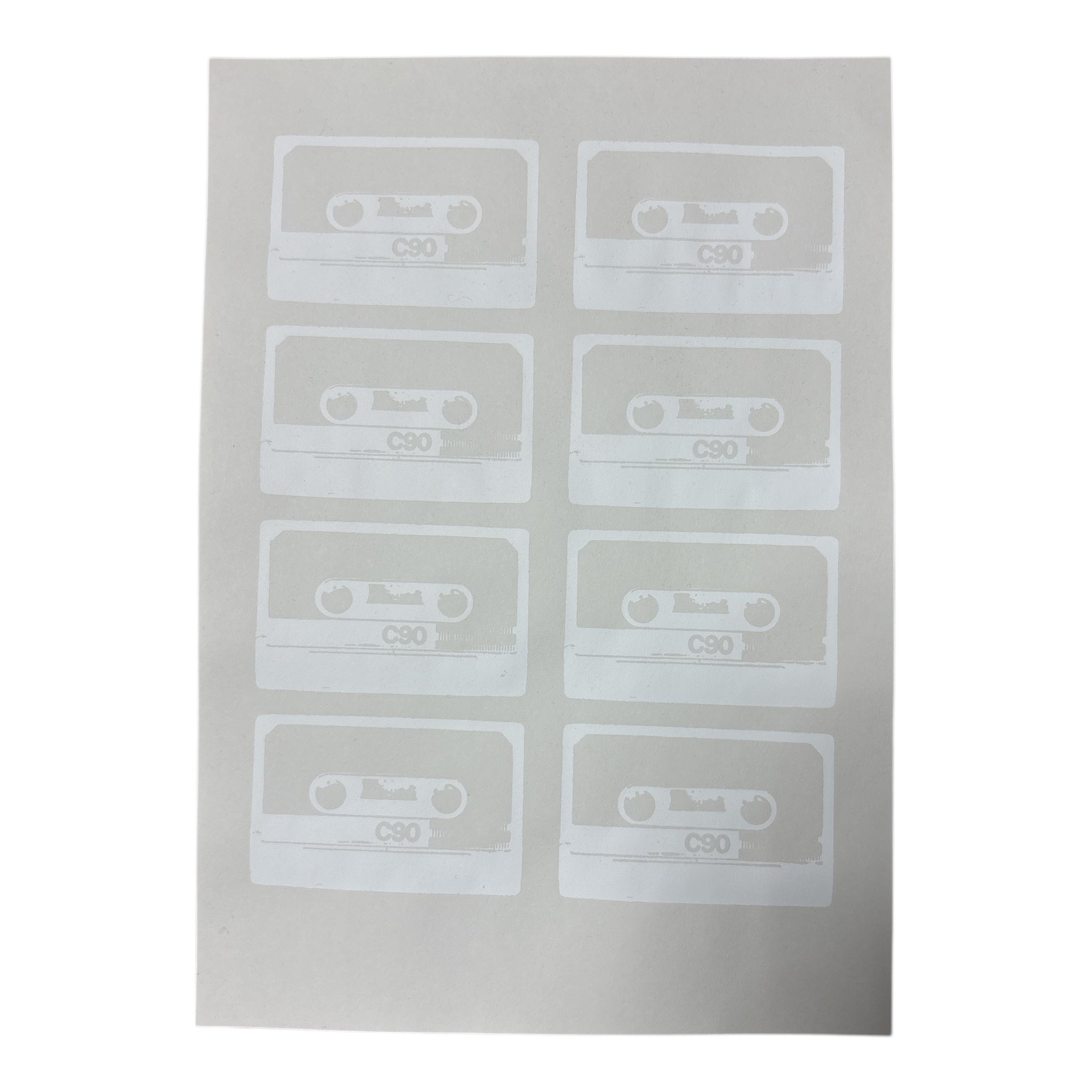 Tapes Mixtapes A4 Siebdruck offwhite - white