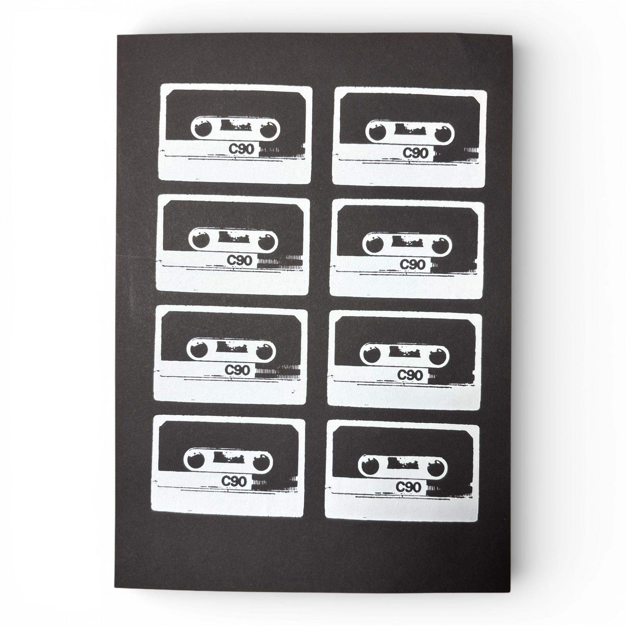 Tapes Mixtapes A4 Siebdruck - white - black