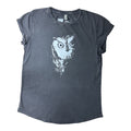 Eule Rolled Sleeve Damen T-Shirt