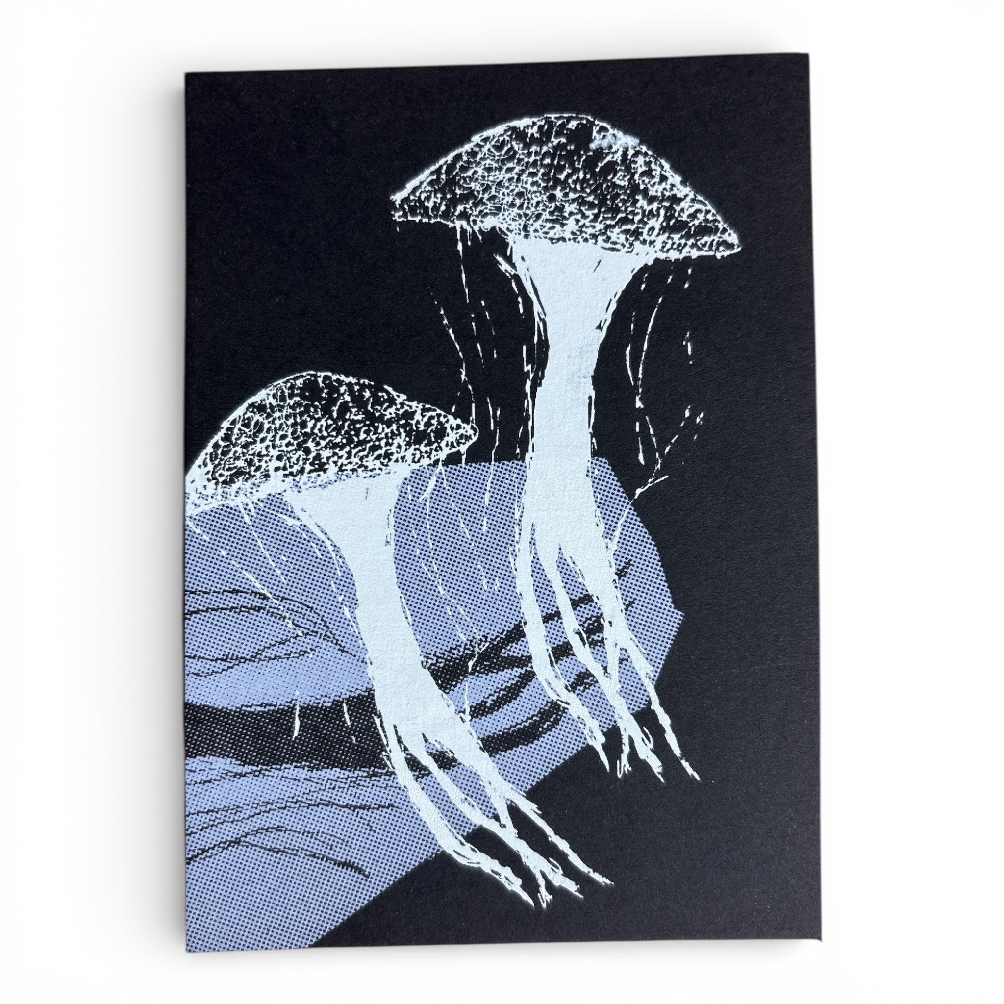 Siebdruck Postkarte / Mini Artprint - Quallen