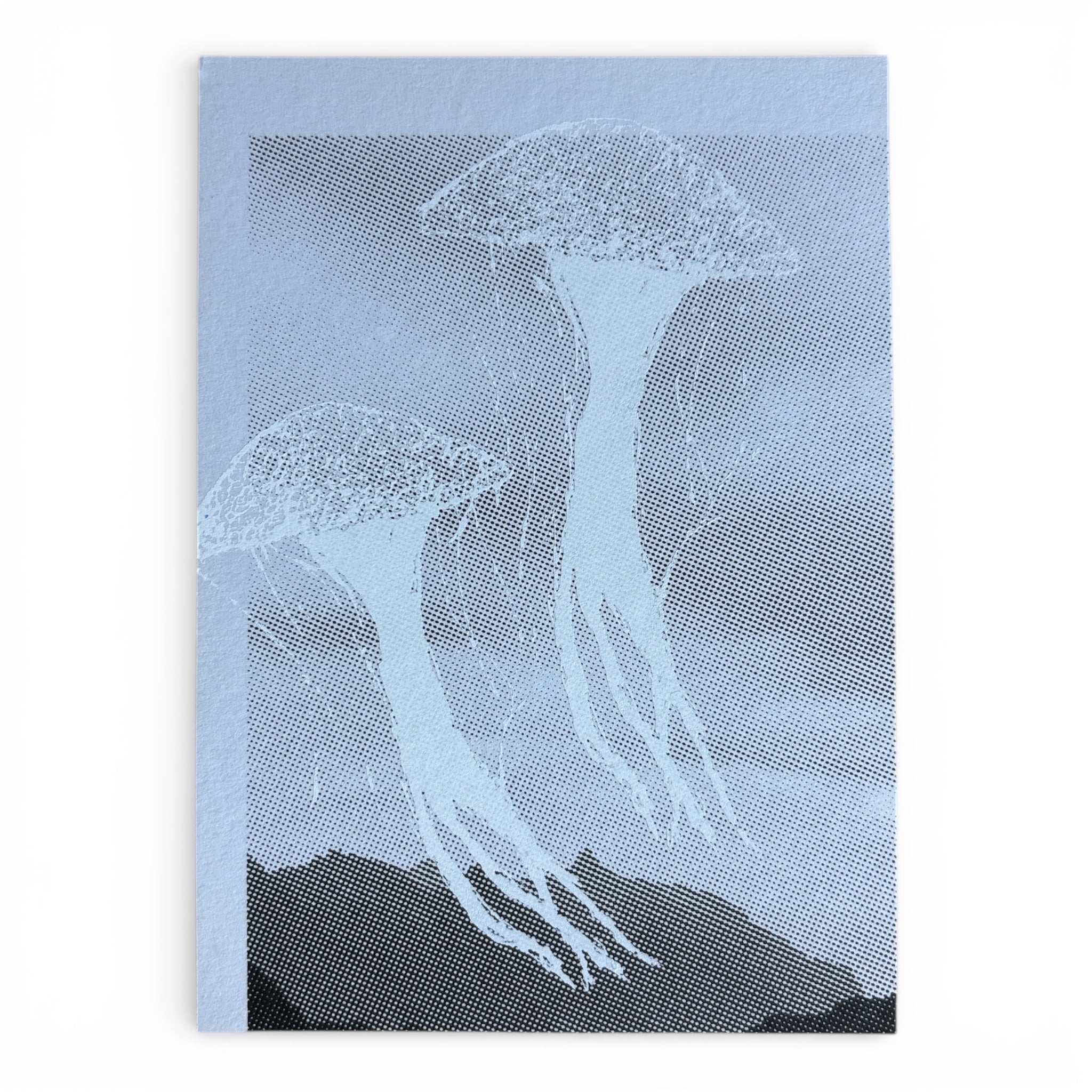 Siebdruck Postkarte / Mini Artprint - Quallen