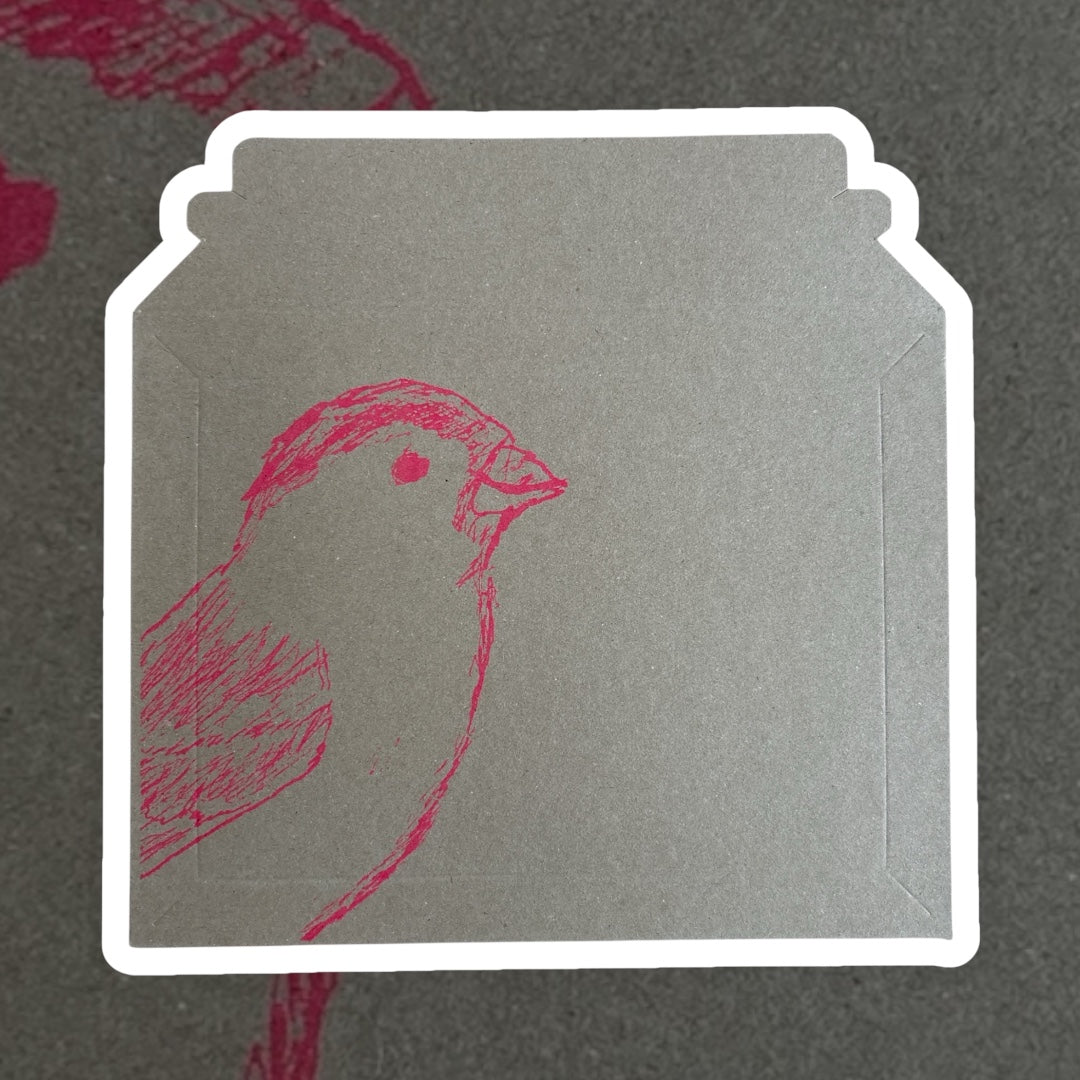 Pinker Spatz Versandtasche aus Pappkarton - DIN A5-23,5 x 18 cm