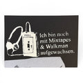 Siebdruck Postkarte / Mini Artprint - mit mixtapes und walkman aufgewachsen.