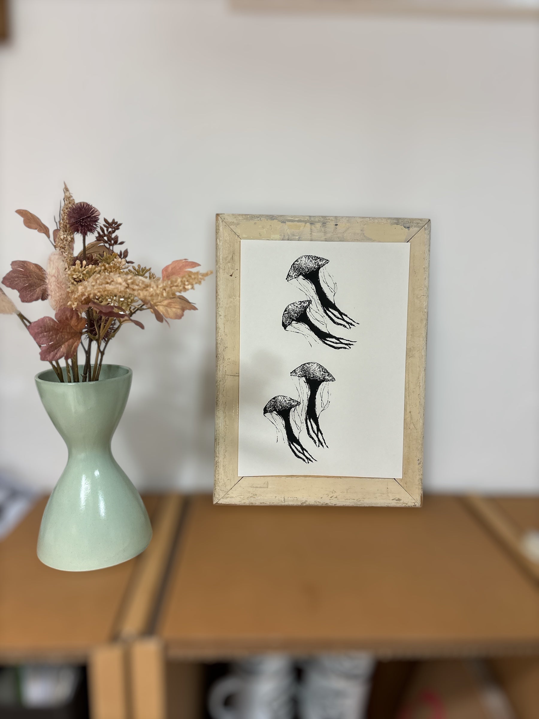 Quallen A4 Siebdruck Artprint Poster Kunstdruck