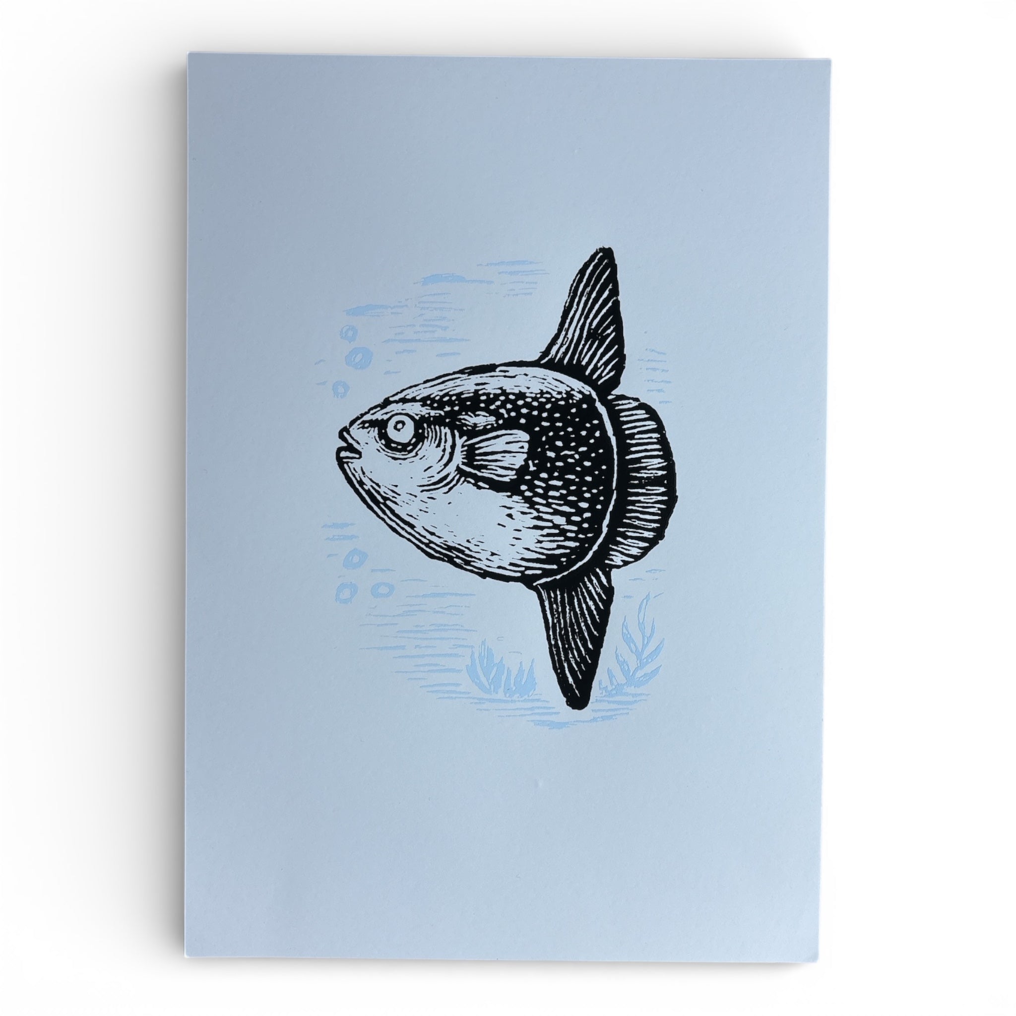 Handgefertigter Siebdruck – Mondfisch (DIN A4)