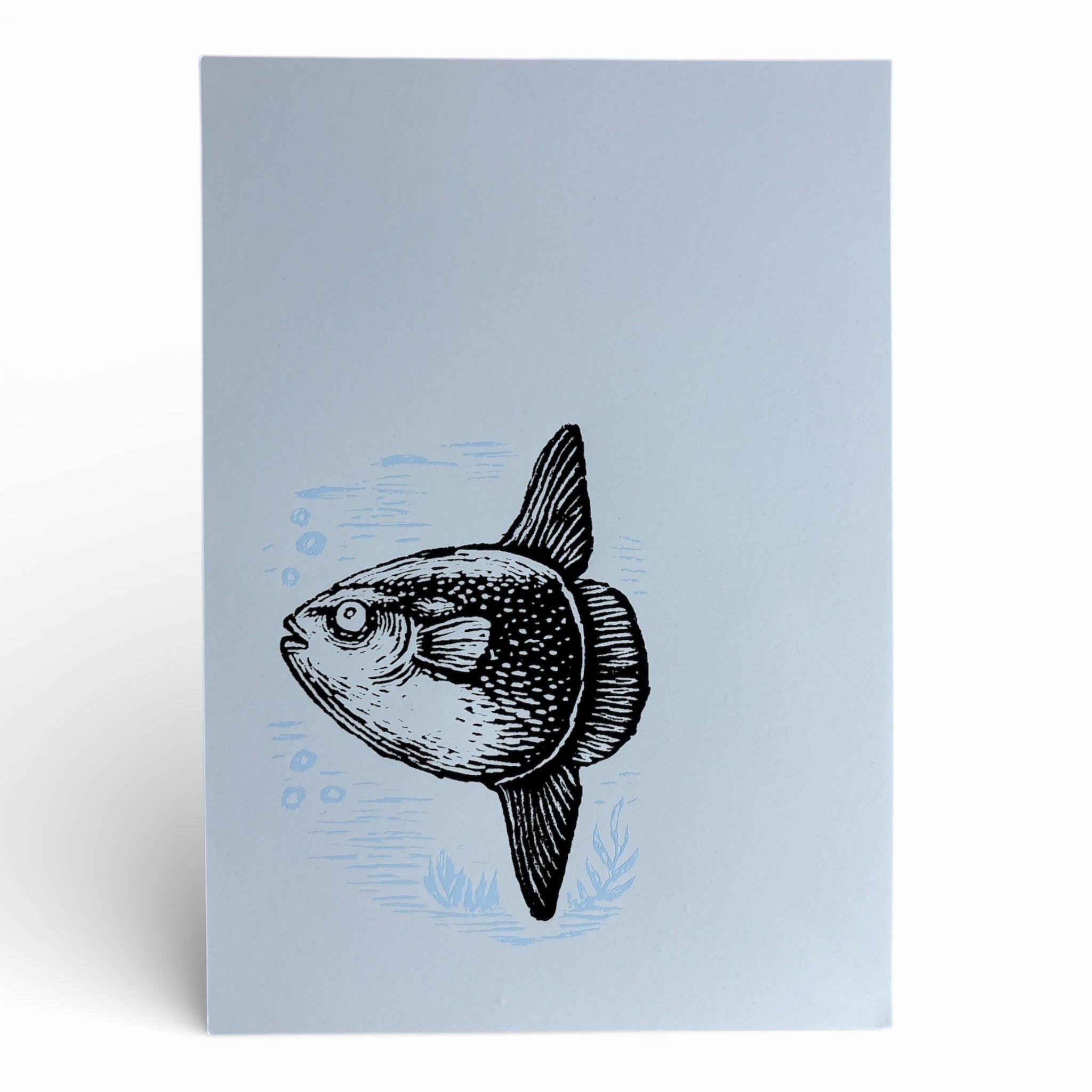 Handgefertigter Siebdruck – Mondfisch (DIN A4)