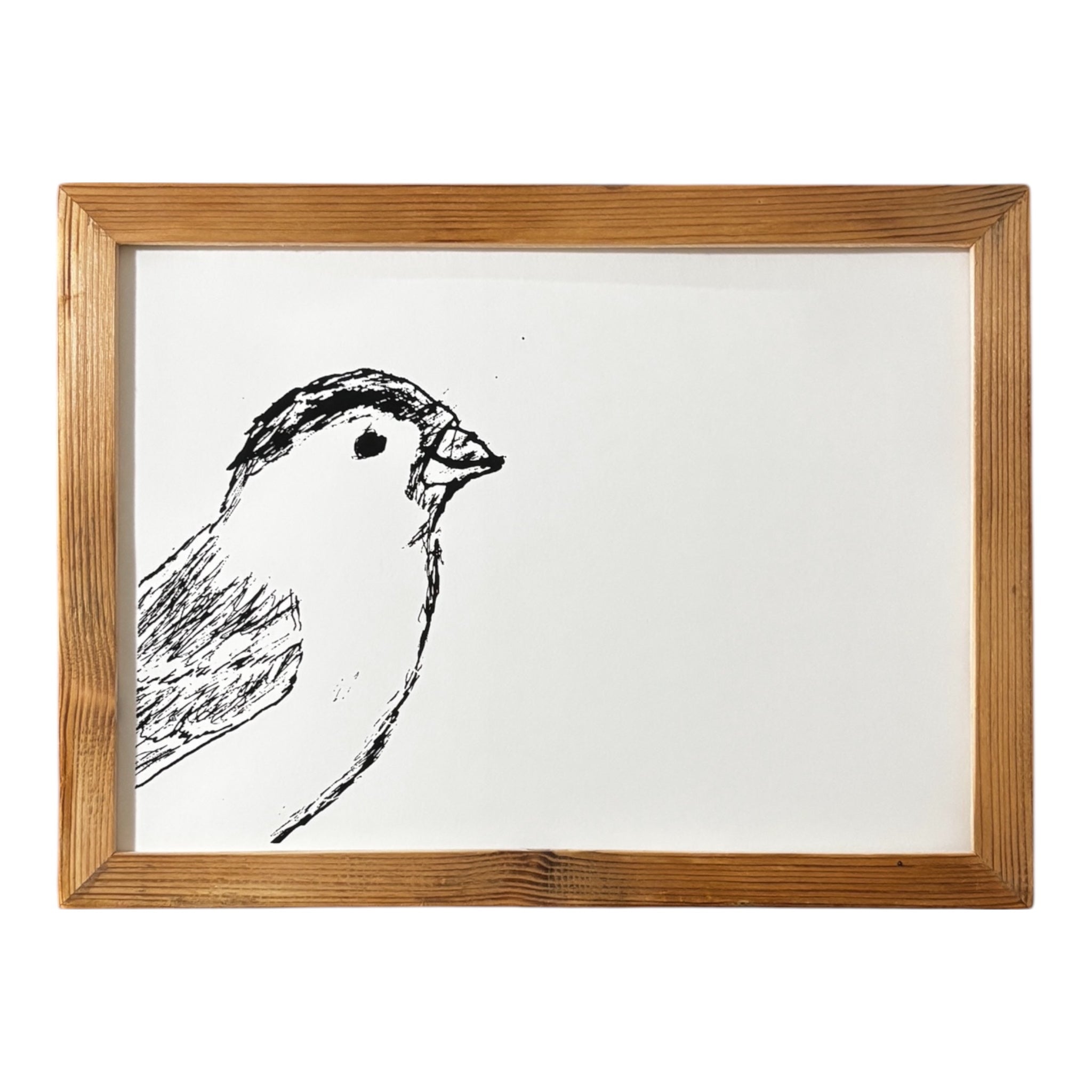 Handgefertigter Siebdruck – Spatz in der Ecke (DIN A4)