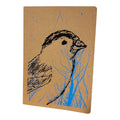 Notizheft A5 | Spatz | Handbedruckt im Siebdruck | Kraftpapier | Gepunktet | 32 Seiten | FSC-zertifiziert | Handmade