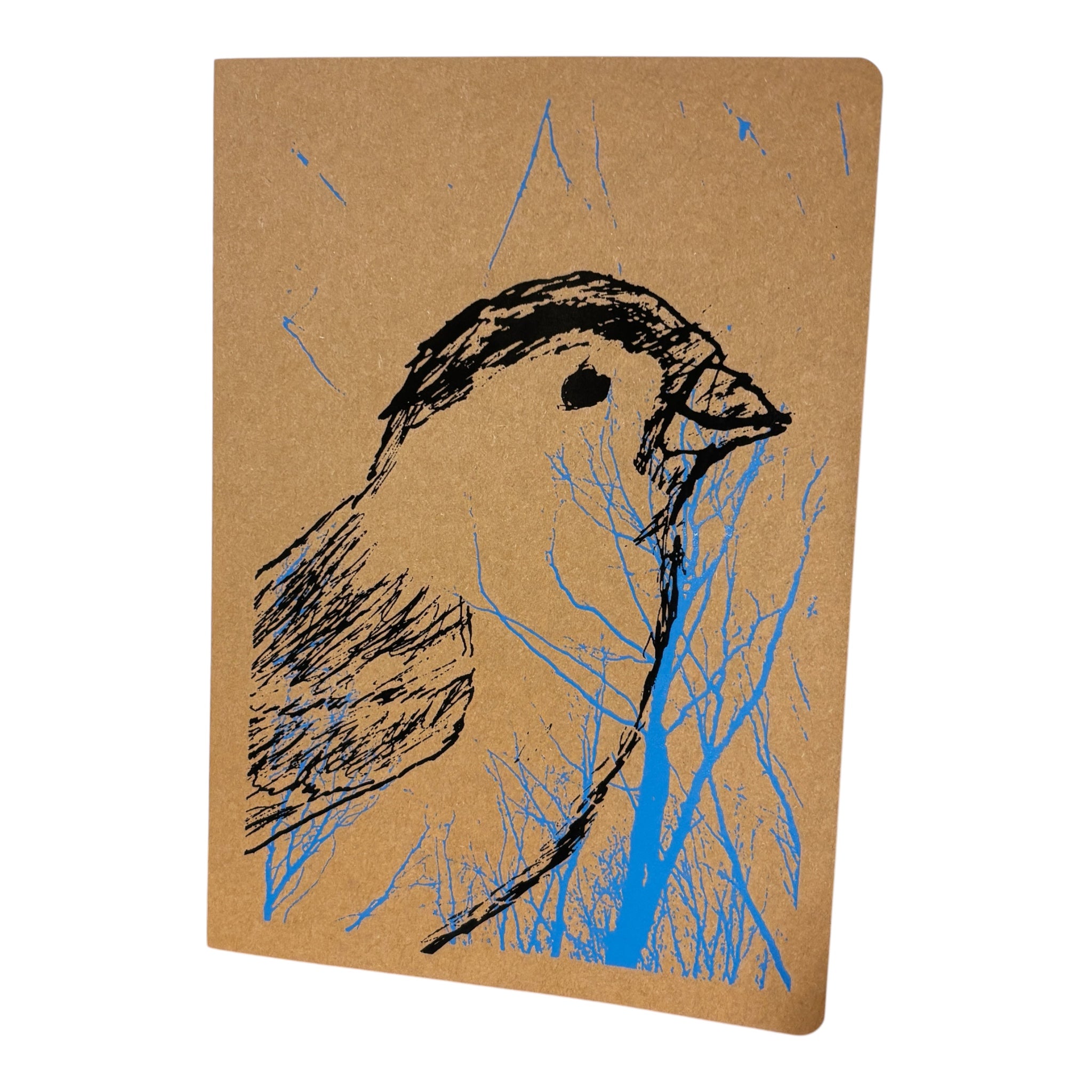Notizheft A5 | Spatz | Handbedruckt im Siebdruck | Kraftpapier | Gepunktet | 32 Seiten | FSC-zertifiziert | Handmade