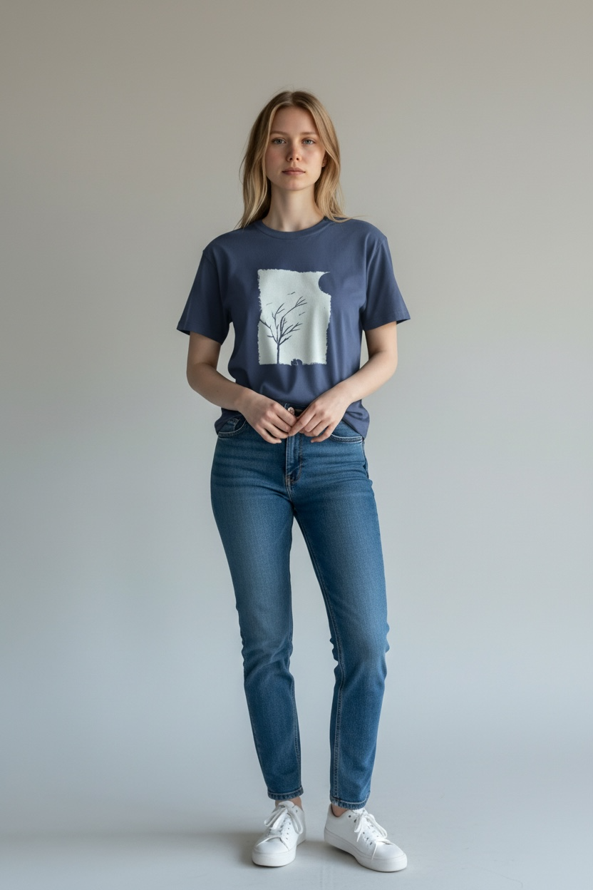 Fuchs im Wald Damen T-Shirt - blue grey