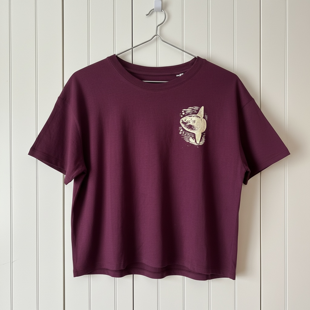 Mondfisch Relaxed Fit Damen T-Shirt aus Modal - Deep Plum