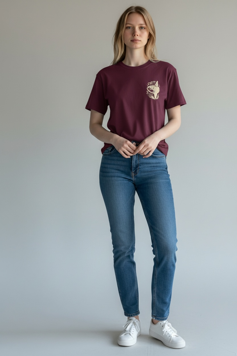 Mondfisch Relaxed Fit Damen T-Shirt aus Modal - Deep Plum