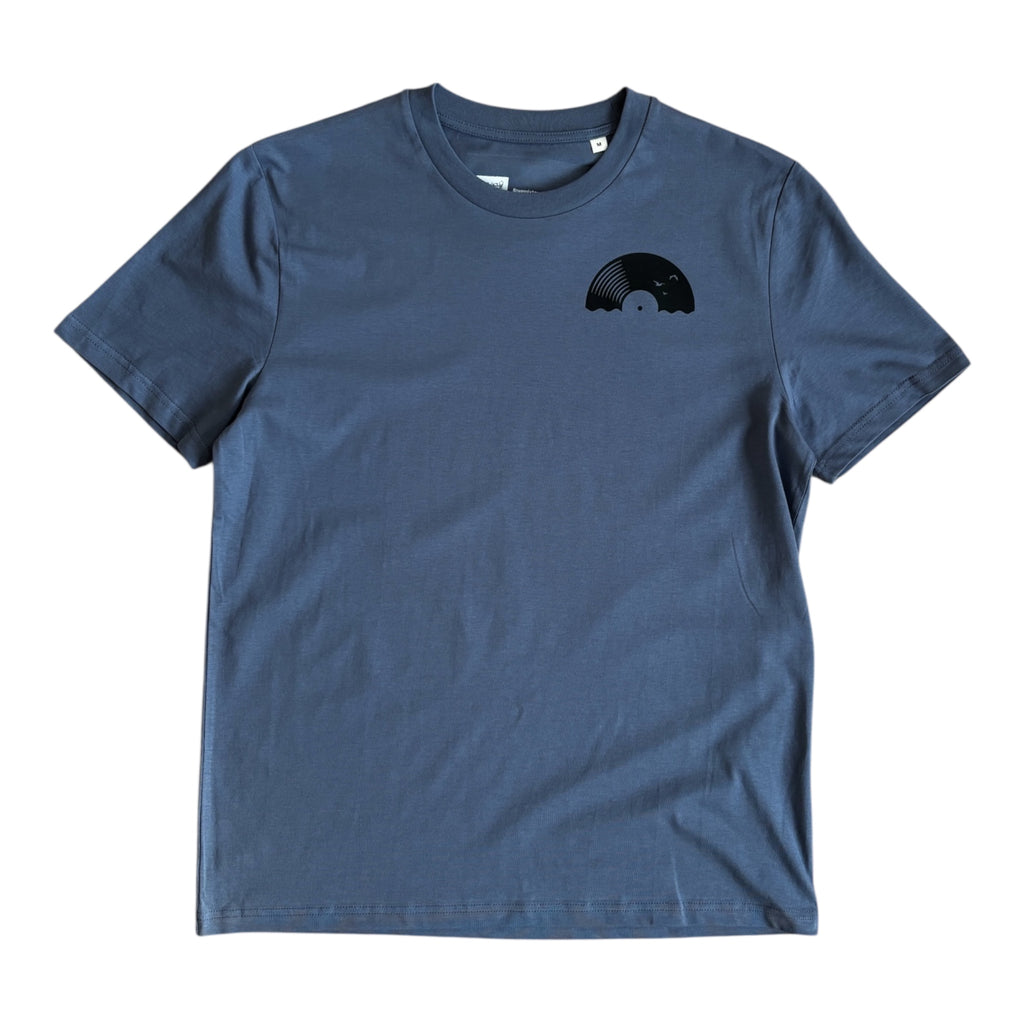 Vinyl Sun T-Shirt – Schallplatten Shirt für Musikfans | Blue Grey Unisex