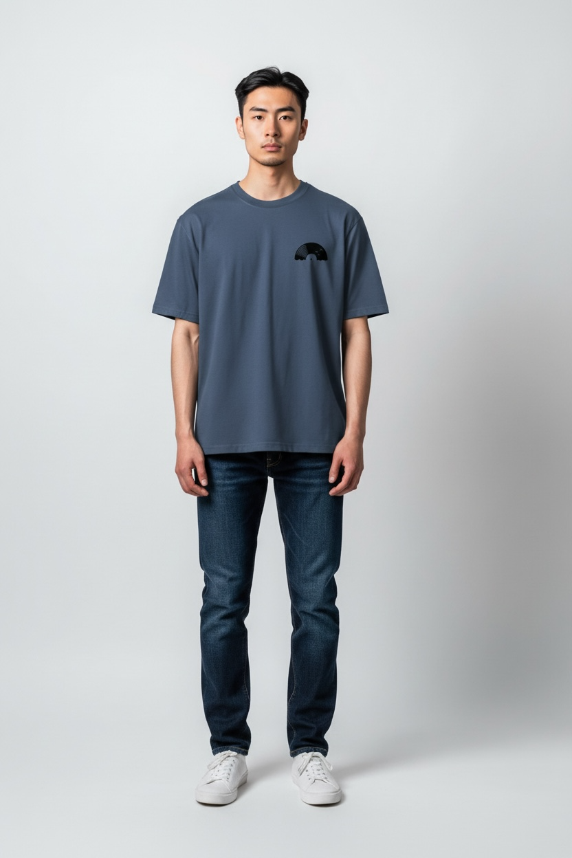 Vinyl Sun T-Shirt – Schallplatten Shirt für Musikfans | Blue Grey Unisex