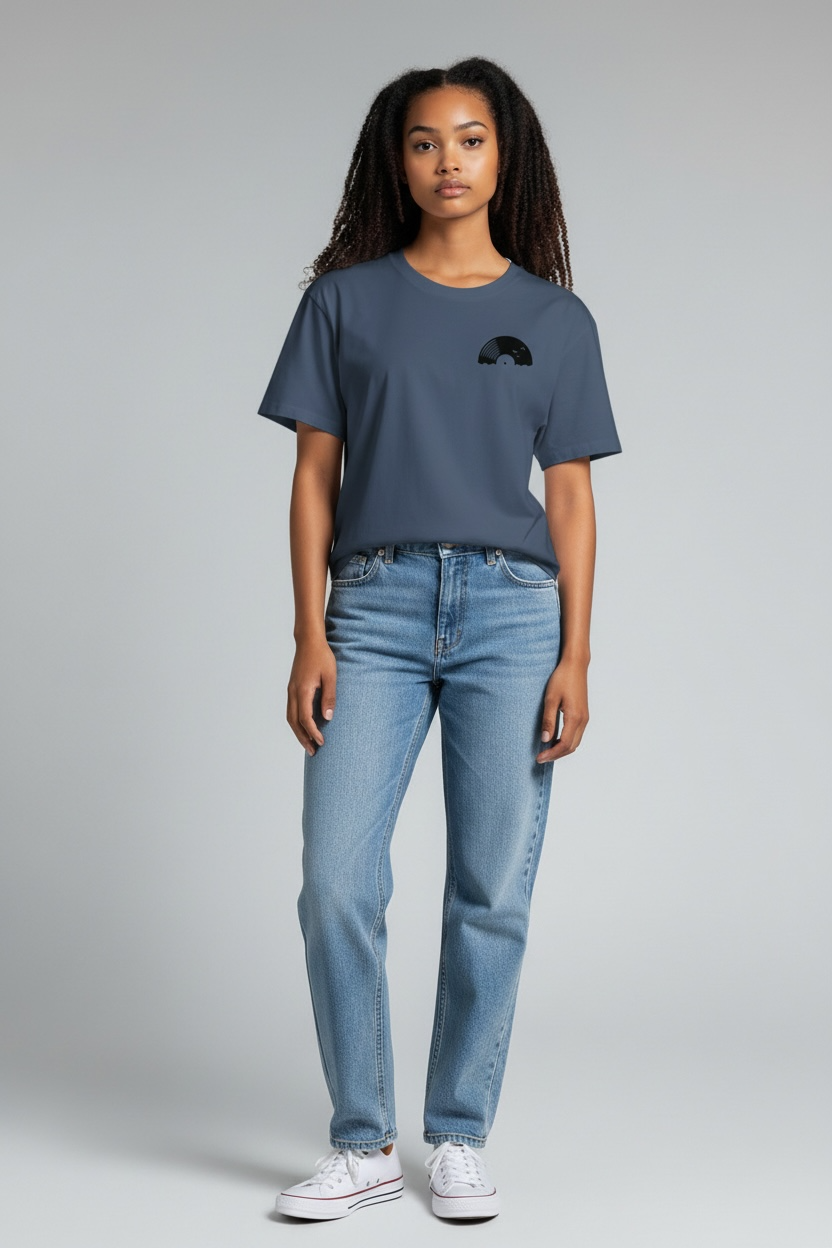 Vinyl Sun T-Shirt – Schallplatten Shirt für Musikfans | Blue Grey Unisex