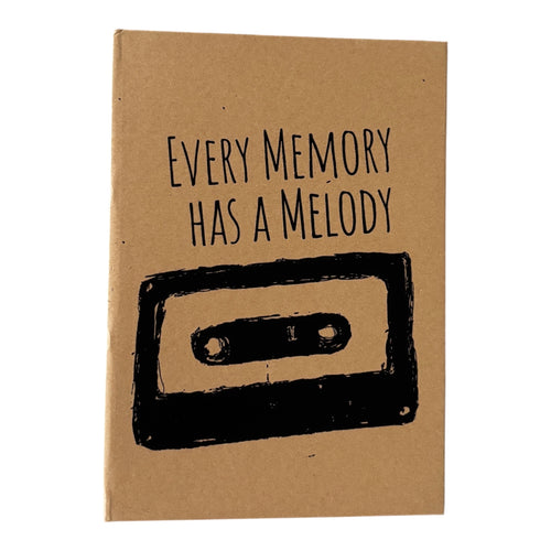 Every Memory Has a Melody – Handbedrucktes Notizbuch DIN A5 / A6, 120 Seiten liniert