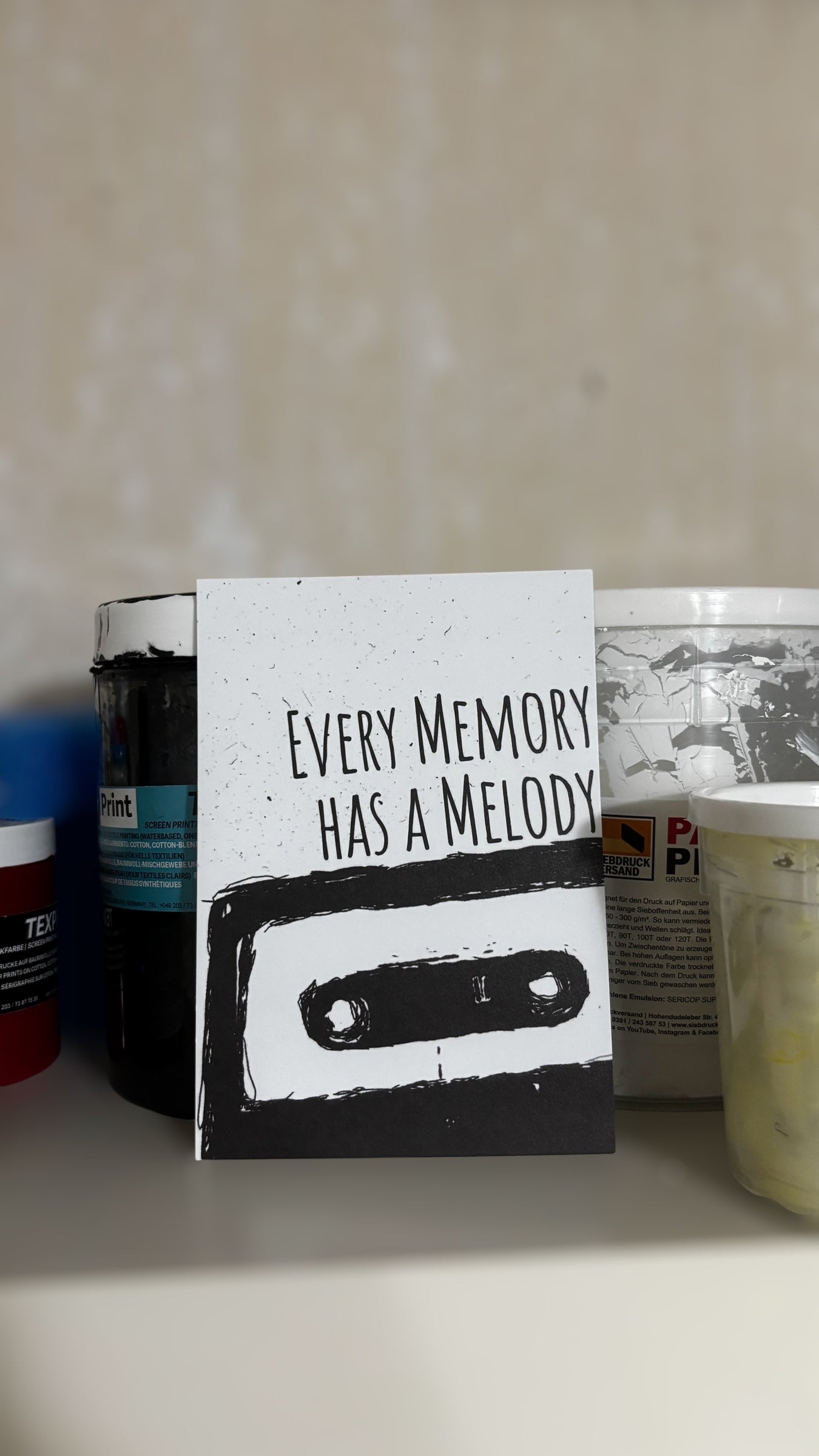 Postkarte „every melody has a memory“ Kassette