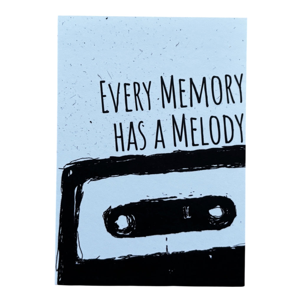 Postkarte „every melody has a memory“ Kassette