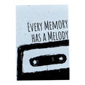 Retro Kassetten Sticker „Every Memory Has a Melody“ – Musik Statement Aufkleber