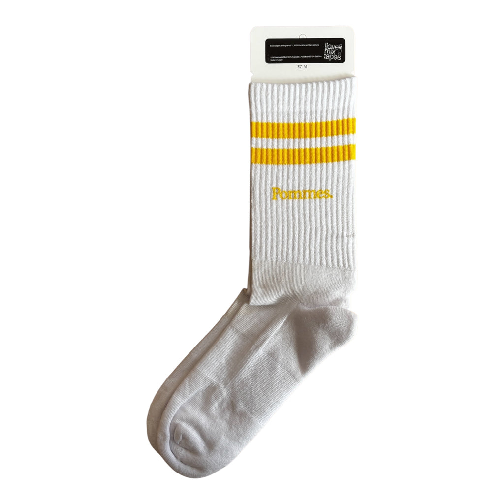 Bio Socken Pommes | Handbedruckte Siebdruck Socken | Yellow | Faire Produktion | Unisex