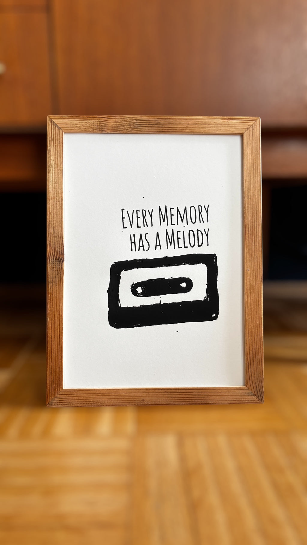 Handgefertigter Siebdruck – every melody has a memory (DIN A4)