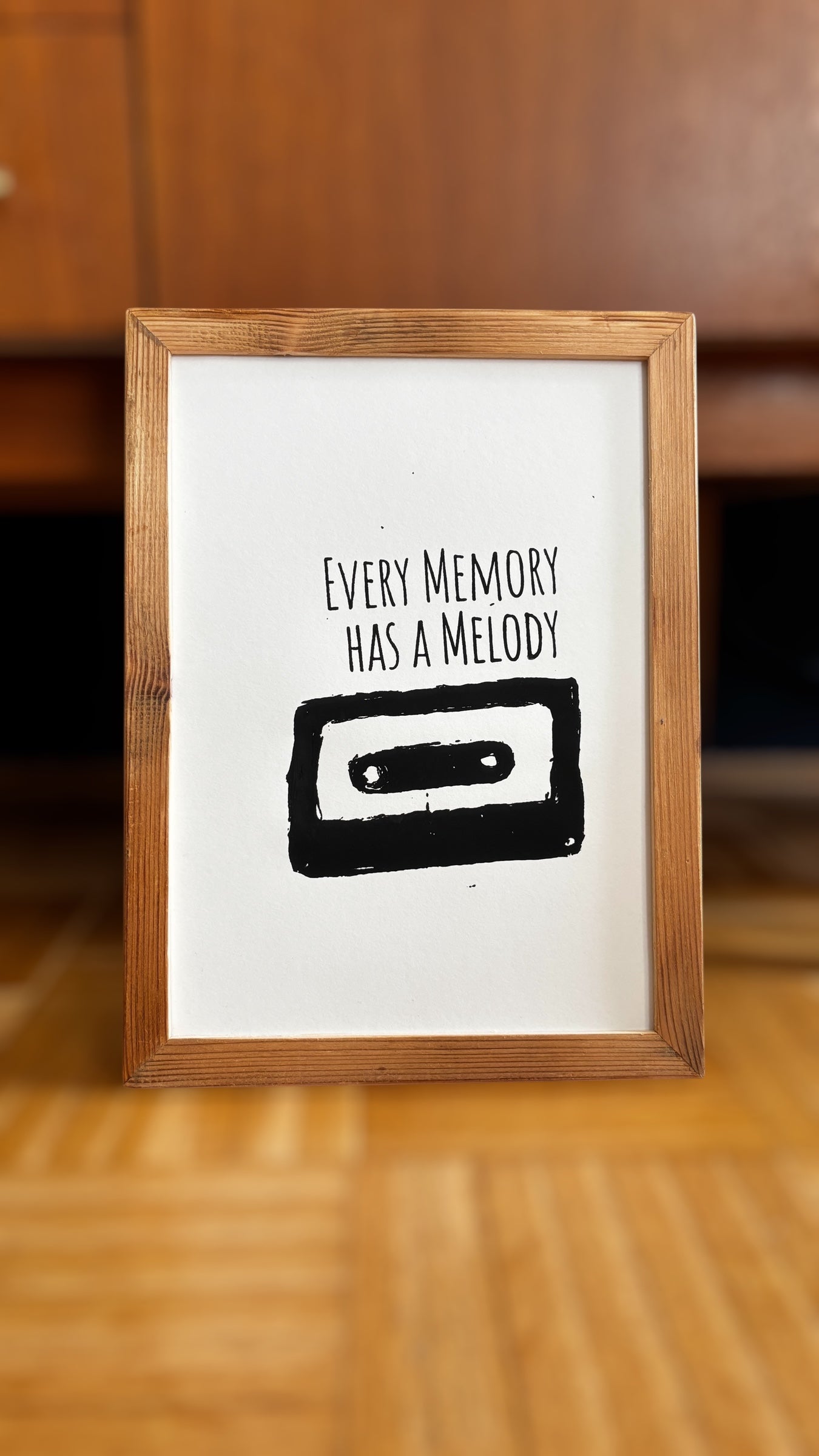 Handgefertigter Siebdruck – every melody has a memory (DIN A4)