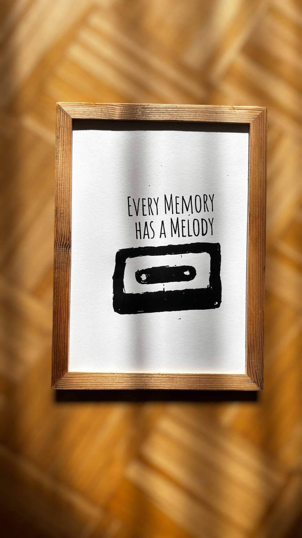 Handgefertigter Siebdruck – every melody has a memory (DIN A4)