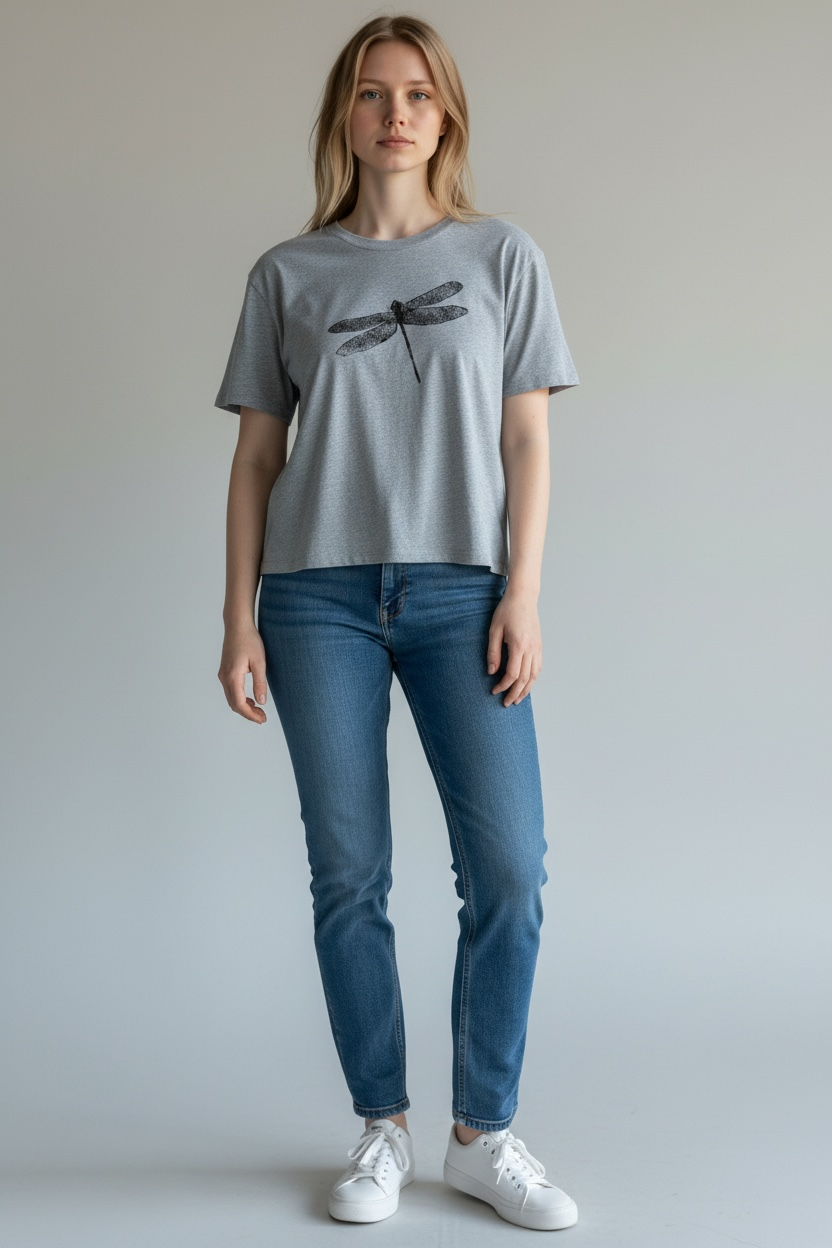 Libelle Relaxed Fit Damen T-Shirt aus Modal - Heather Grey