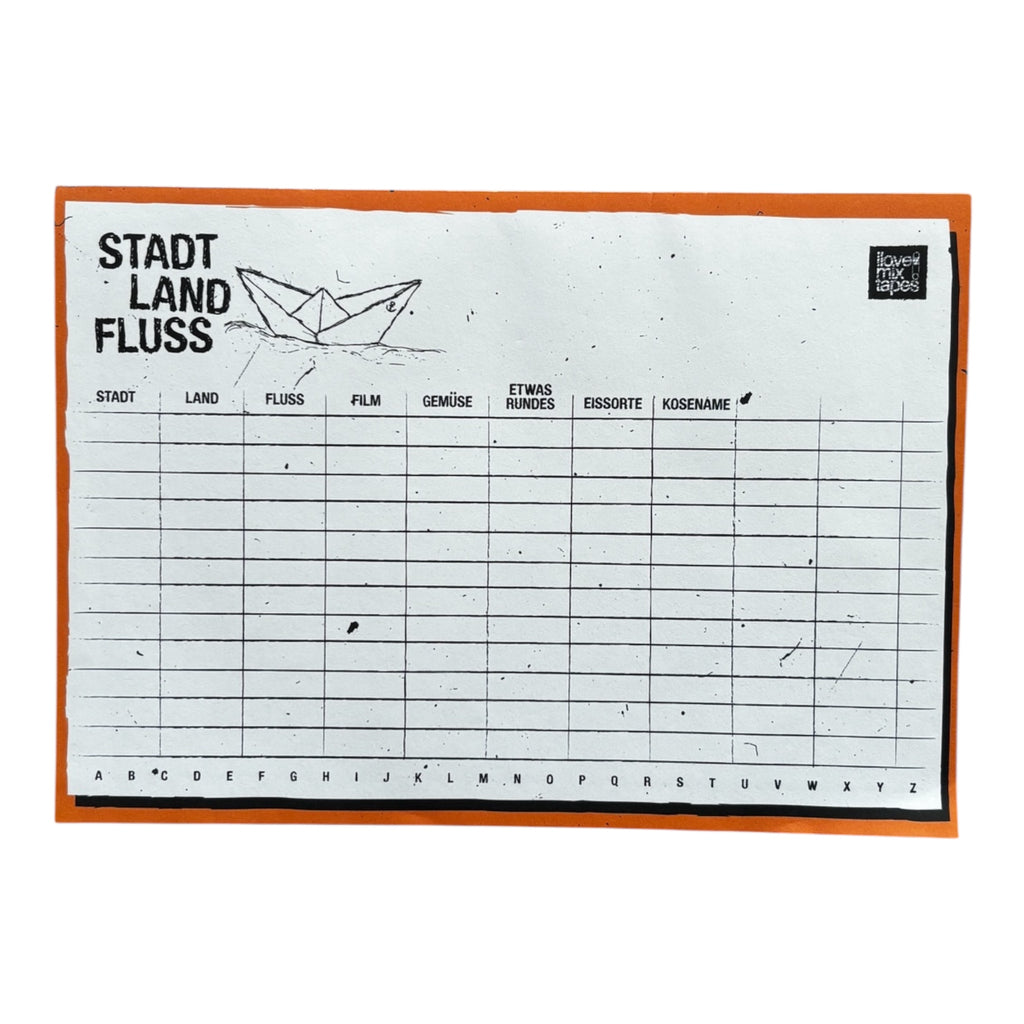 Stadt Land Fluss Block #2 aus Recyclingpapier DIN A4