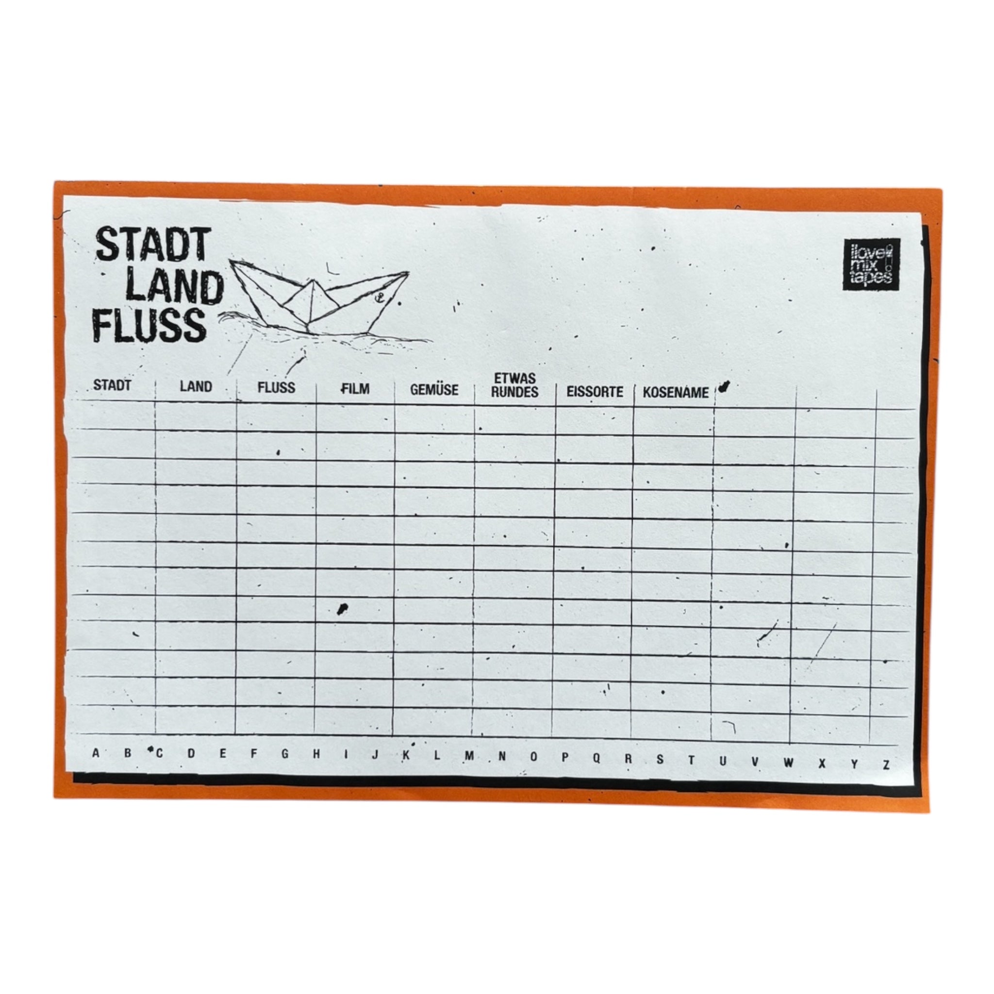 Stadt Land Fluss Block #2 aus Recyclingpapier DIN A4