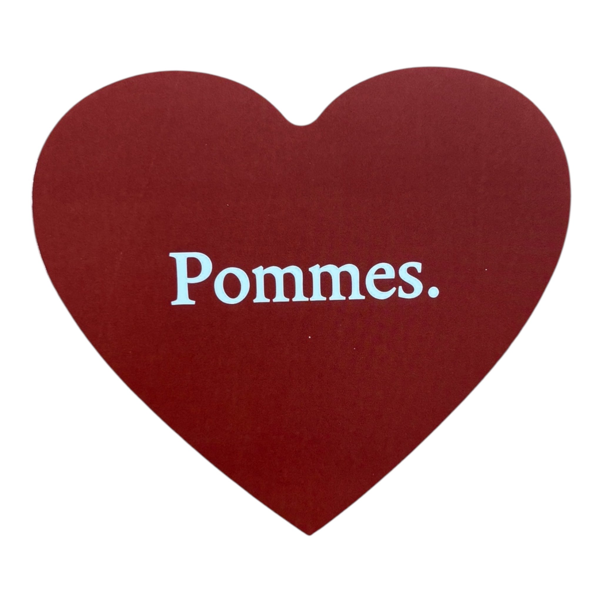 Pommes. Herz Sticker – Perfekter Aufkleber für alle Pommes-Liebhaber