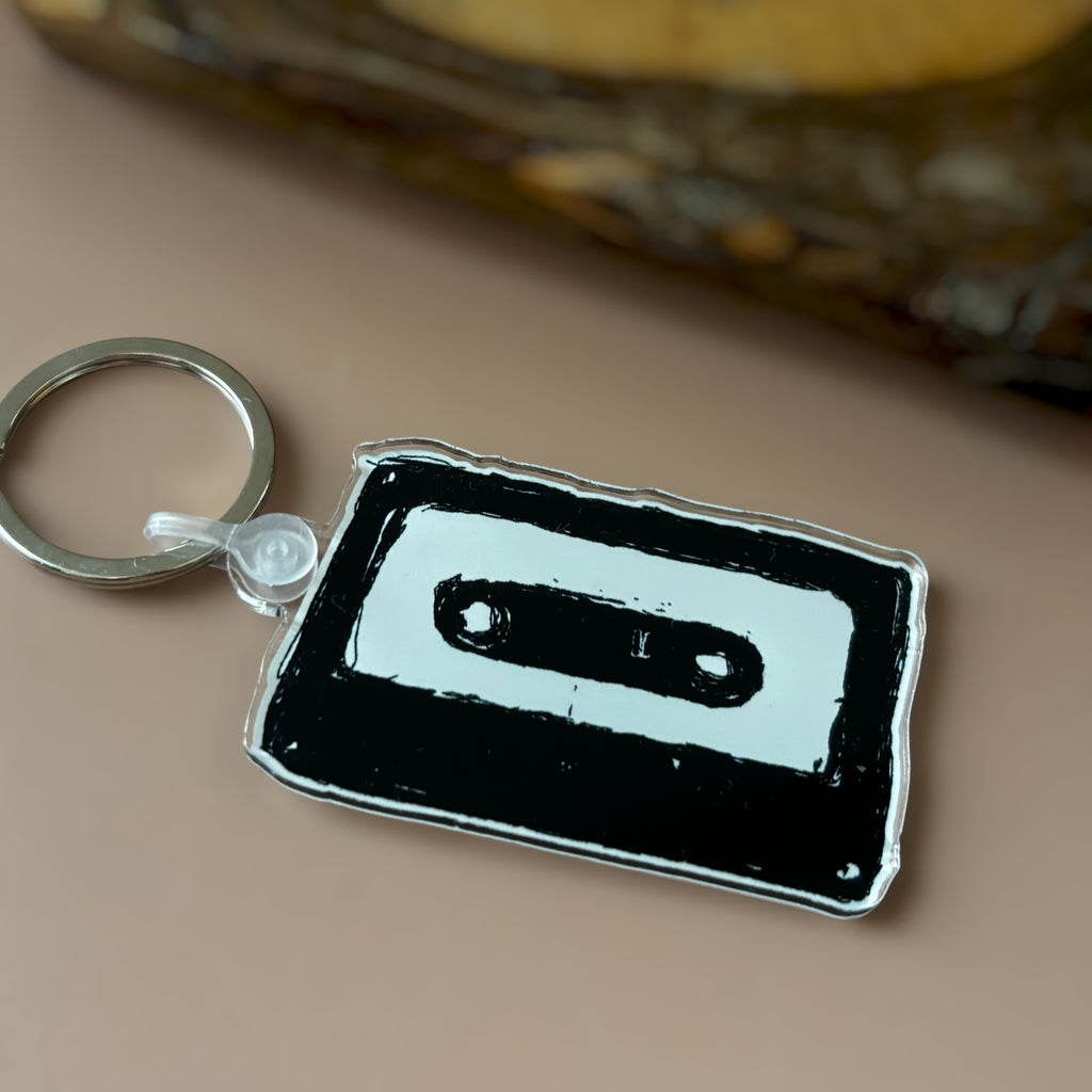 Schlüsselanhänger Kassette Tape aus Acryl