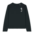 Kleines Seepferdchen Langarm-Damen-T-Shirt  Relaxed Fit - Black