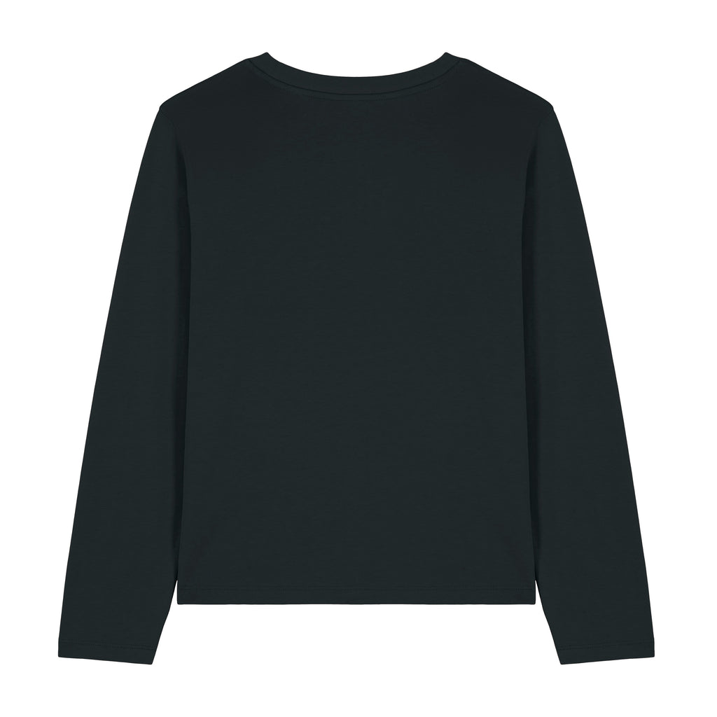 Kleines Seepferdchen Langarm-Damen-T-Shirt  Relaxed Fit - Black