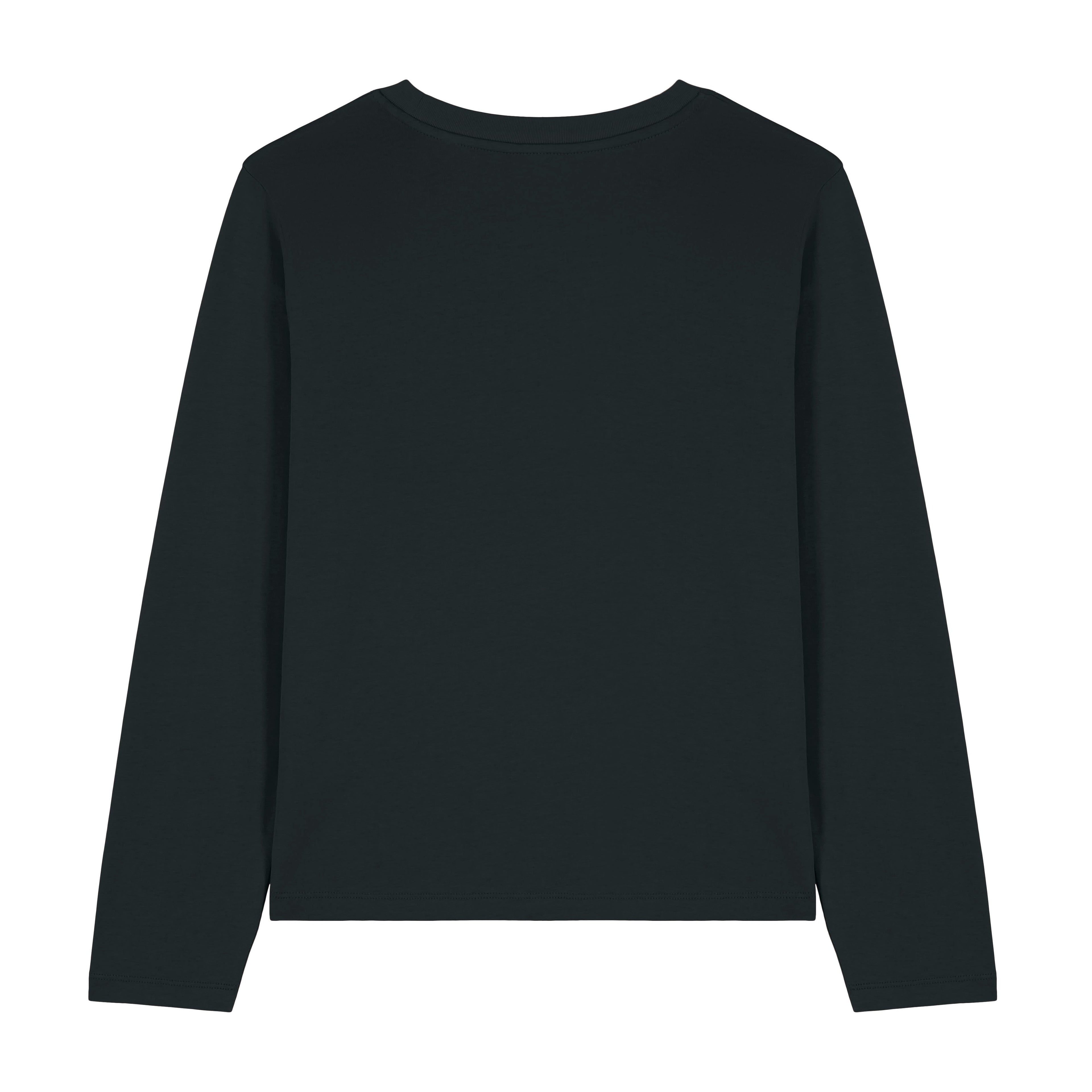 Kleines Seepferdchen Langarm-Damen-T-Shirt  Relaxed Fit - Black
