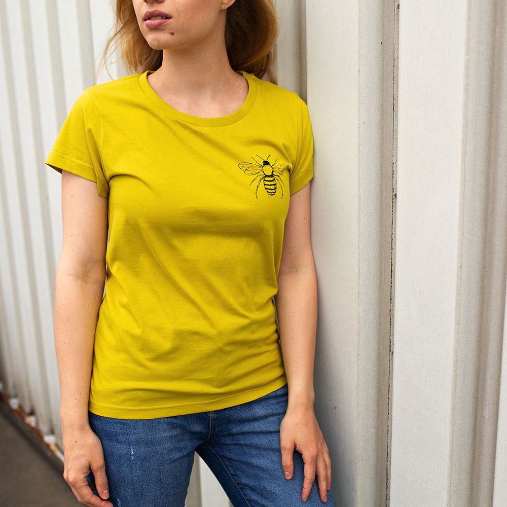 Damen T-Shirt „Biene“ – ILP7 Basic Shirt aus Biobaumwolle, Made in Portugal