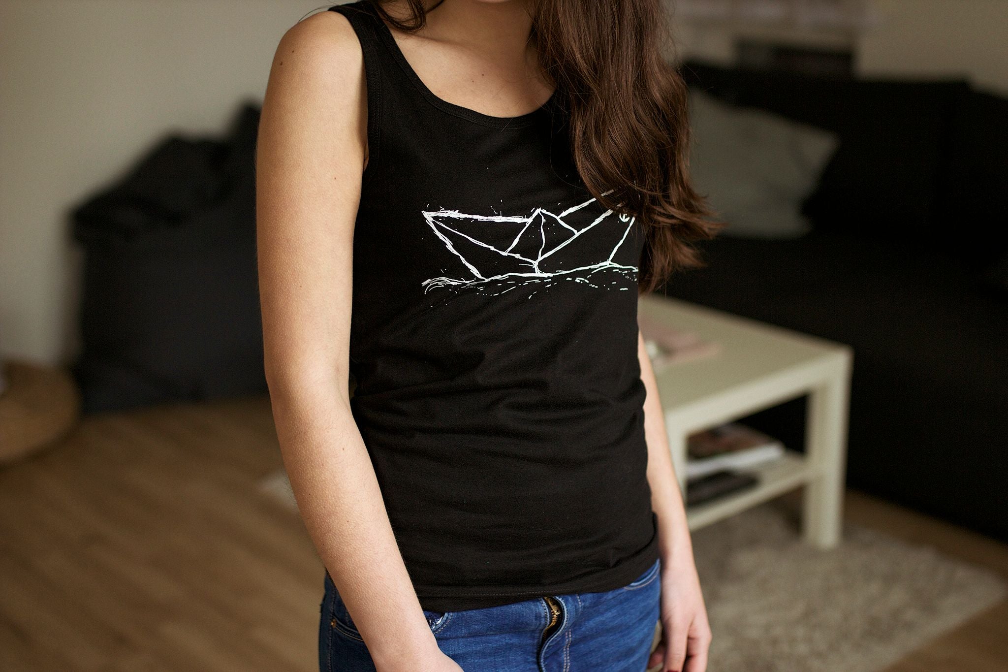 Klassisches Tanktop mit Paperboat-Print