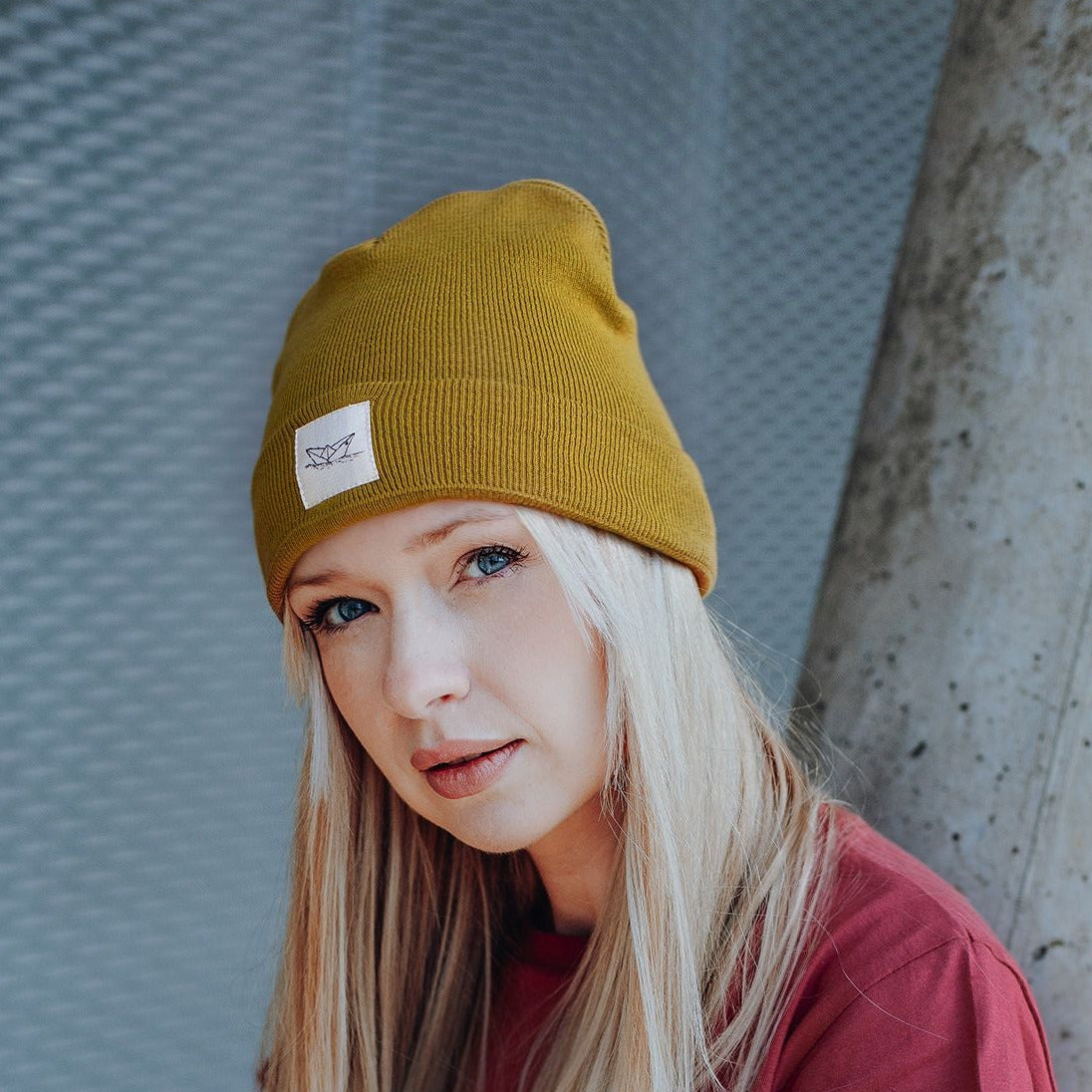 Paperboat Beanie Mütze aus Bio-Baumwolle  I Hergestellt in Portugal - Ochre